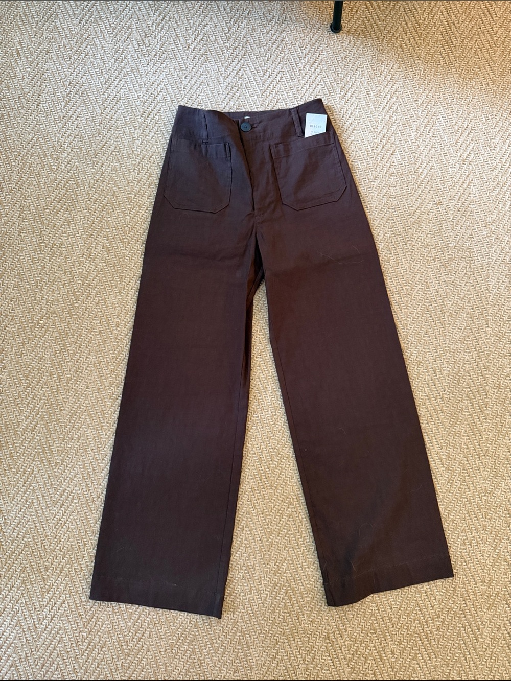 NWOT Anthropologie-Maeve Wide-Leg Womens Pants in Chocolate Brown Size 27
